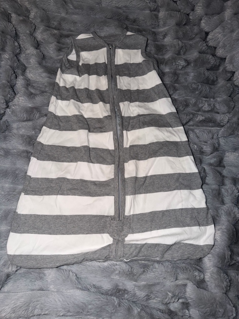Burt's Bees Baby Grey and White Striped Sleep Sack